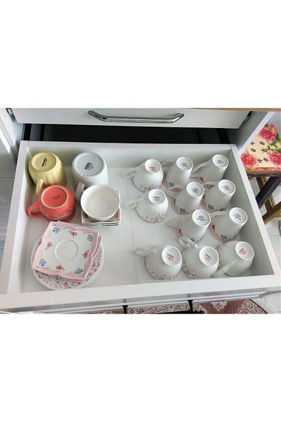 Perisfer Self Cut White 3m Adhesive Drawer Cabinet Organizer Shelf Cover Non-Slip Anti-Slip Transparent