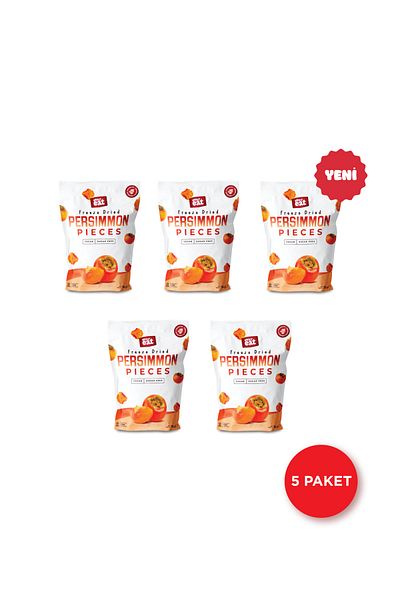 EverEat Paradise Persimmon Dried Fruit Chips 20 g X 5 Pcs Freeze Dried Fruit