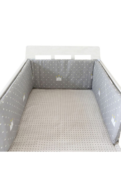 Choice سرير أطفال بتصميم نجوم نورديك من مجموعة الحكمة HDBHG، مزود بواقيات سمي...