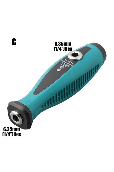 Choice C 6.35mm 4mm Hex 5mm Round Self-locking Adapter Screwdriver Handle Magnetic Screw Driver Bits Holde.