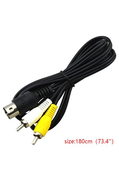 Choice 1PCS AV Cable Audio Video Cable RCA Cord For SEGA Mega Drive 1 For Genesis 1 1.8 Meters
