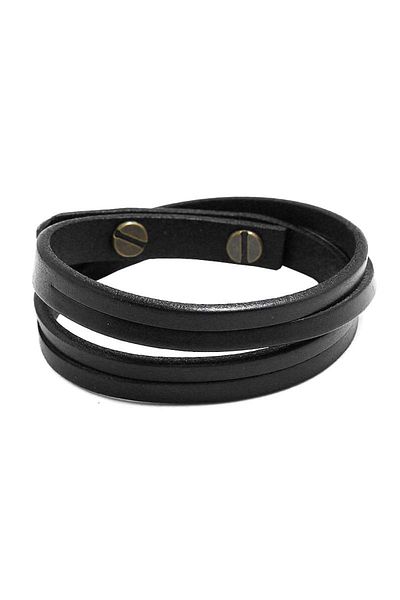 Choice KR1147-1 KIirykle Simple Double-deck Leather Bracelets&Bangles For Men Punk brown/Black Wristband Cu