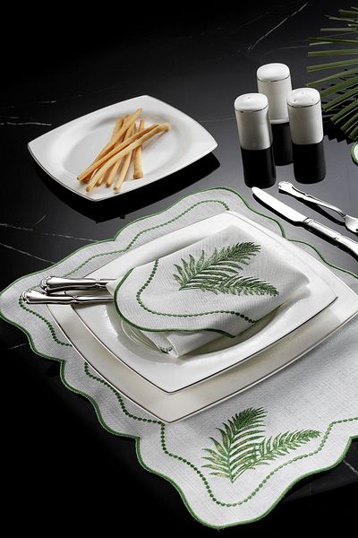ZEBRA CASA Φύλλο 2 Pack American Service Cream/πράσινο