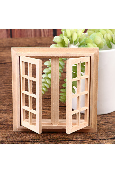 Choice نموذج باب ونافذة مصغر لبيت الدمية بمقياس 1:12، 16 شبكة، نوافذ مربعة، د...