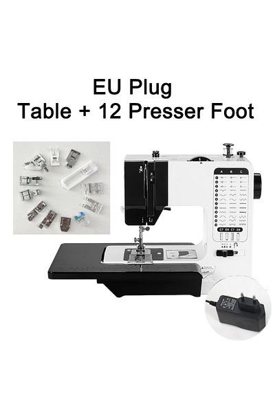 Choice EU foot table Mini Sewing Machine Portable Replaceable Presser Foot 38 Stitches Overlock Knitting St