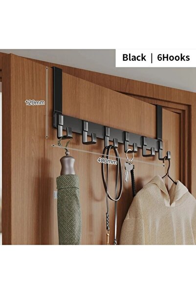Choice Black 6 hooks Hooks Over The Door 6 Hooks Home Bathroom Organizer Rack Clothes Coat Hat Towel Hanger
