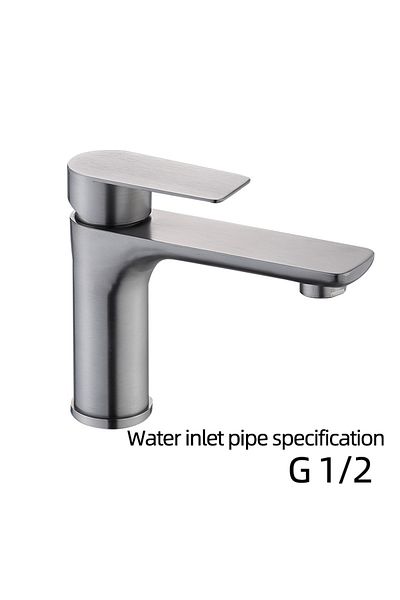 Choice Grey Baokemo Bathroom Washbasin Faucet Hot Cold Mixer Tap Stainless Steel Deck Mount Single Handle w