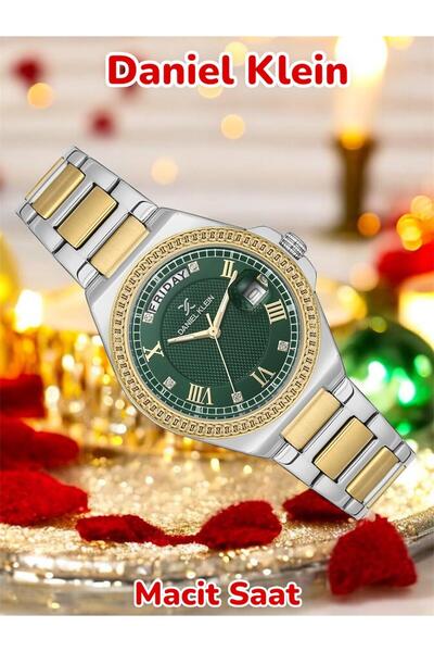 Daniel Klein Women's Wristwatch with Green Calendar Inside 2 Years Warranty