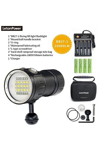 Choice 27-1 Bt Bc Letonpower Underwater Photography Light Highlight 20000lumens 15 Xm-l2 Led Diving Flashli