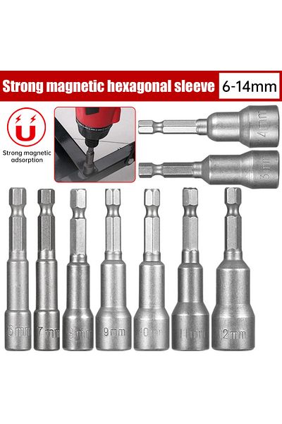 Choice 6-14mm 6mm-19mm Magnetic Impact Socket Nut Screwdriver 1/4 Hex Key Set Drill Bit Adapter for Power D