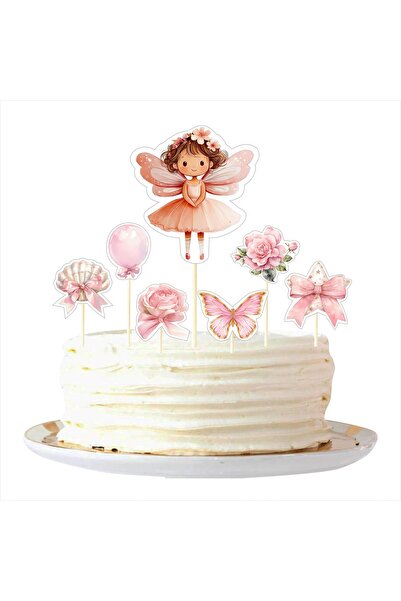 SİYAH PARTİ EVİ Fairy Girl Birthday Cake Decoration