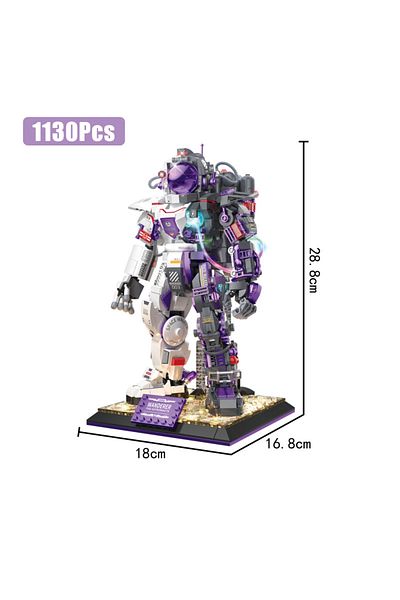 Choice 1130Pcs No Box City Purple Space Astronaut Robot Model Building Blocks Aerospace Spaceman Mecha With