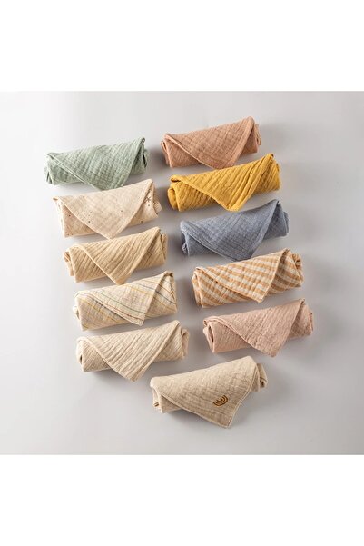 Choice 5 قطع من مناشف الأطفال حديثي الولادة بألوان عشوائية، 5 قطع من مناشف الأطفال حديثي الولادة، مربعات من الشاش، حمام اليد للأطفال حديثي الولادة، دش