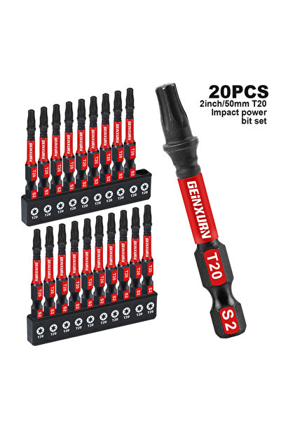 Choice1 مجموعة رؤوس مفكات براغي توركس مغناطيسية مقاس 2 بوصة من جينكسورن، 20 ق...