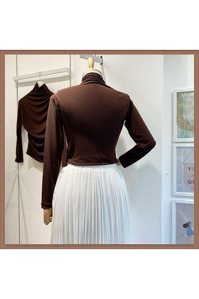 Faya Boutique Καφέ Μπλούζα Τζέρσεϊ