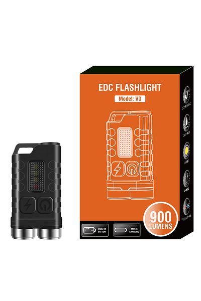 Choice Black Boruit V3 Led Keychain Portable Flashlight Work Light Type-c Rechargeable Mini Torch With Magn
