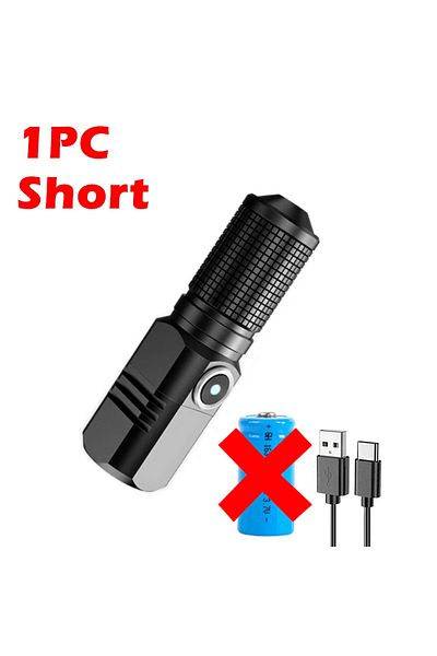 XIWANGFIRE Short No battery Mini Flashlight XHP50 LED USB C Rechargeable 16340 18650 Battery Flashlight 1500lm