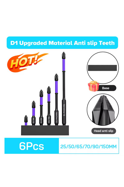 Choice4 6pcs with base 10/20PCS PH2 Impact Driver Bit Set Magnetic Cross Scre...