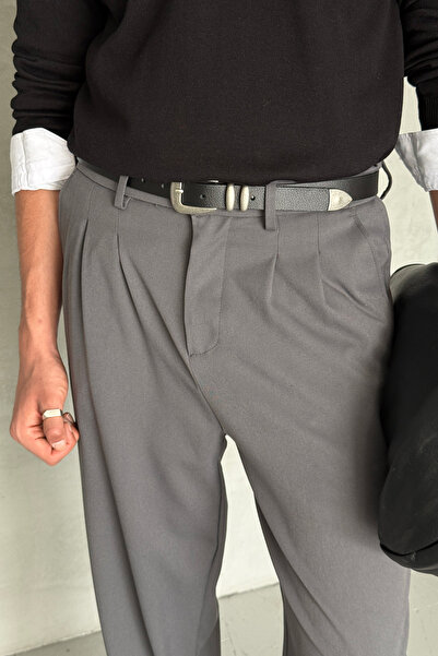 HYMAN Чоловічі плісировані мішкуваті штани з формованої тканини