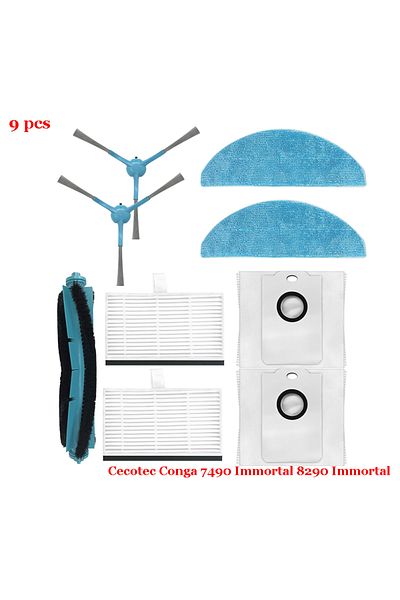 Choice set 6 For Cecotec Conga 7490 Immortal / 8290 Immortal / Kabum Smart 900 Vacuum Spare Parts Brush Mop