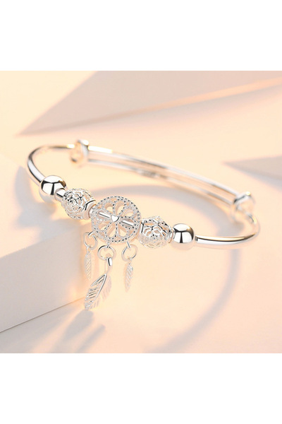 Choice قسم الصورة 1 قطعة سوار نحاس مطلي بالفضة للسيدات من سبائك النحاس والفضة...