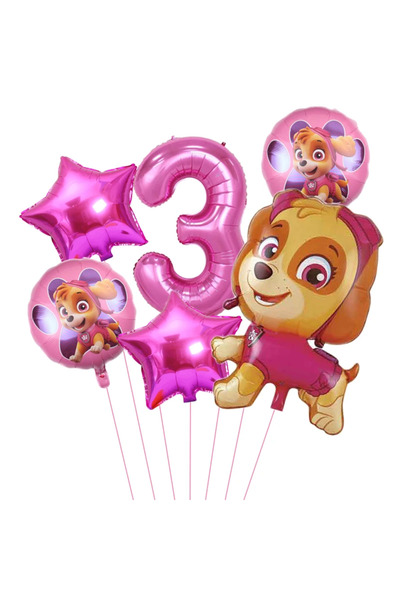 Choice مجموعة بالونات باو باترول (6 قطع) - بالونات فويل بتصميم شخصيات باو بات...