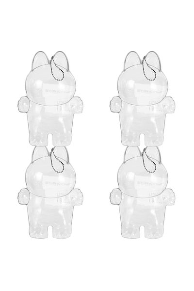 Choice for V1 4PCS For Labubu V1 V2 Transparent Protective Cover Monster Toy Elf Doll Storage Box Dustproof