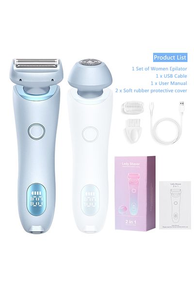 Choice Blue 2 In 1 Electric Hair Remover For Women Epilator Bikini Trimmer Face Shavers Hair Razors For Und