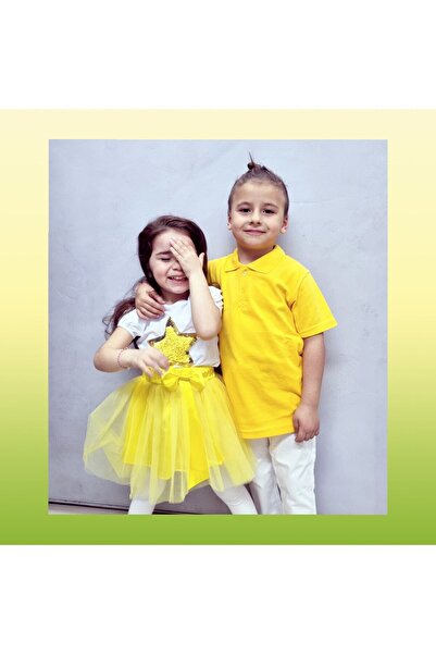 YCN TEKSTİL طقم علوي سفلي للفتيات تي شيرت تنورة عرض الاحتفال