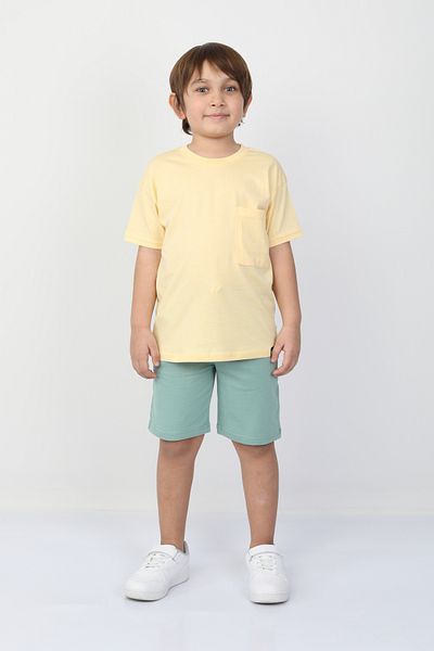 e-çocuk Pocket Detailed Boy's Shorts Suit 1048