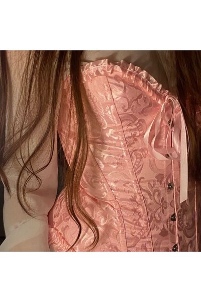 Elia Bustieră cu corset gotic victorian vintage fără bretele cu fundă