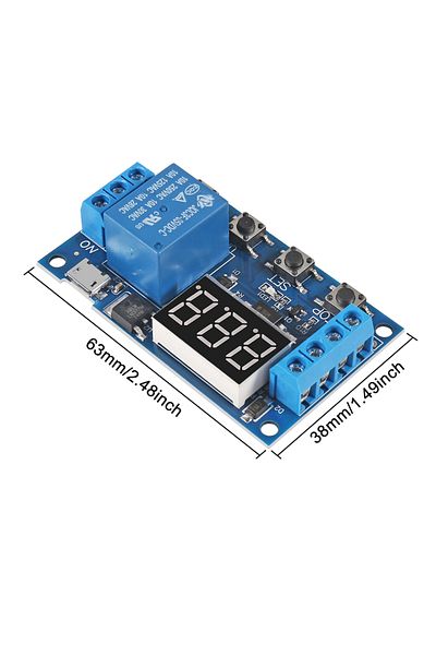 AOKIN DC 6-30V Timer Relay Programmable Delay Relay Module Cycle Timer with LED Display 6V 9V 12V 24V M...