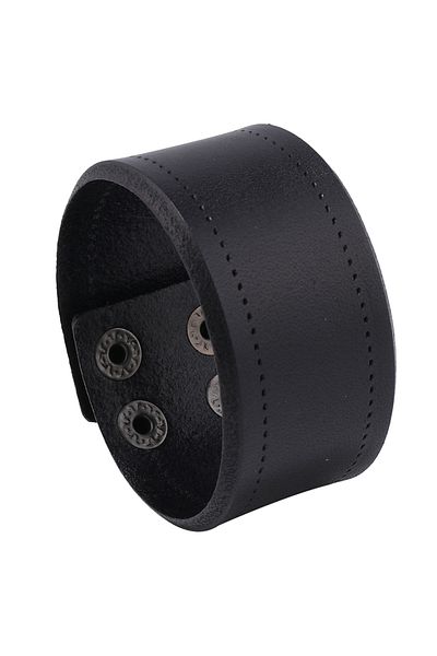 Choice Black New Simple Wide Genuine Leather Bracelet Vintage Bangle