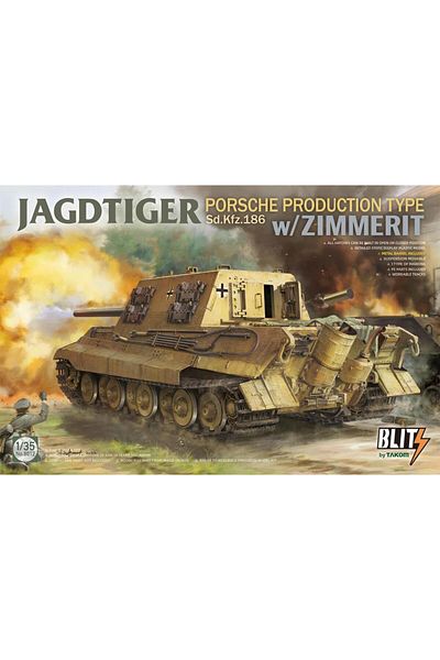 Choice TAKOM 8012 1/35 JagdTiger Sd.Kfz. 186 Porsche Production Type w/Zimmerit Scale Model Kit
