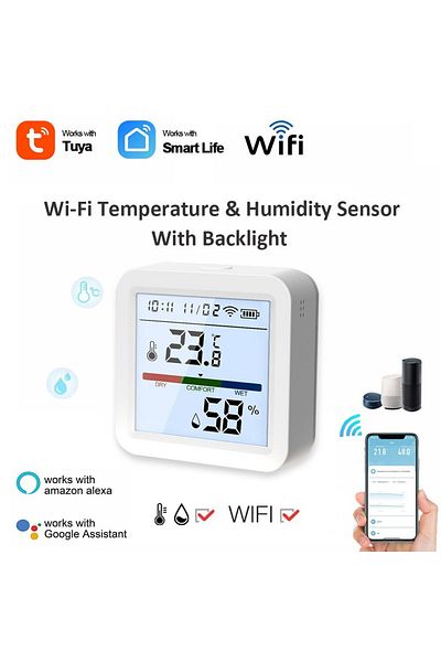 Choice TH05 Tuya New WiFi Temperature Humidity Sensor Smart Life Backlight Hygrometer Thermometer Sensor Su
