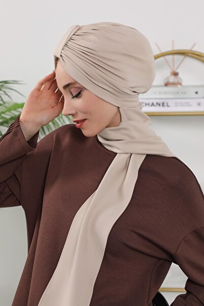 Aisha's Design Чотирисезонний хустку з капюшоном, бежевий, B-80O