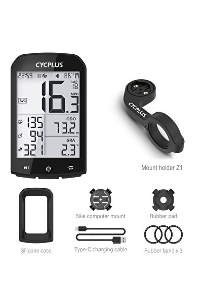 CYCPLUS جهاز كمبيوتر الدراجة اللاسلكي CYCPLUS M1 وحامل Z1 GPS وعداد السرعة والمسافات المقاوم للماء وANT+ وBluetooth