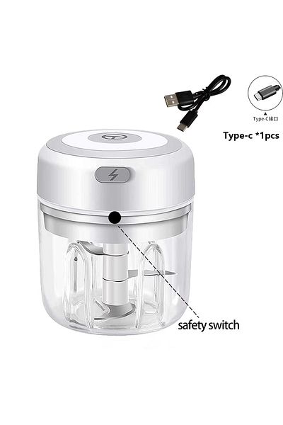 HAOYUNMA White-250ml 250ML USB Electric Mini Garlic Chopper Powerful Meat Grinder And Vegetable Onion Crusher