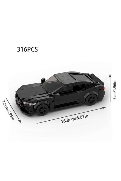Choice D010012 Technique MOC M4 Black Racing Car City Speed Champions Sports Vehicle Model Building Blocks