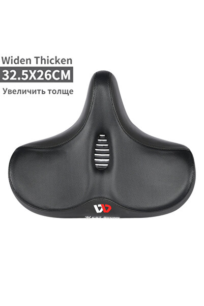 Choice سرج دراجة ناعم مريح من ويست بايكينج بيج هولو أسود، وسادة سميكة وواسعة ...