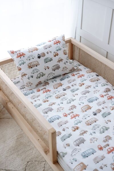 Generic Brand طقم غطاء لحاف مونتيسوري عضوي من أرابالز (100x200) - سيارات