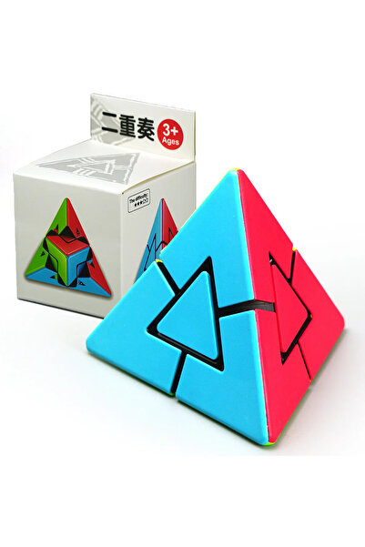 Choice بدون ملصقات [ECube] Fanxin Duo Pyraminx مكعب سحري غريب الشكل هرمي لغز ...