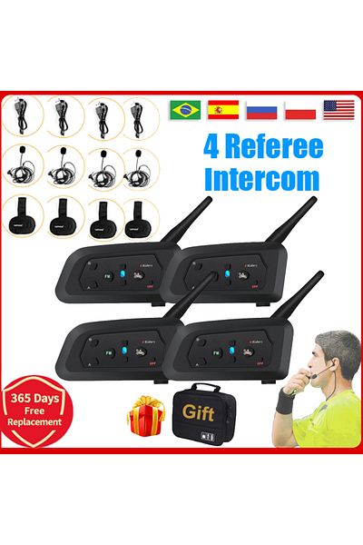 Choice V4cx4 Add Handbag 4 Users Football Referee Intercom Headset V4c Full Duplex Bluetooth Headphone Socc