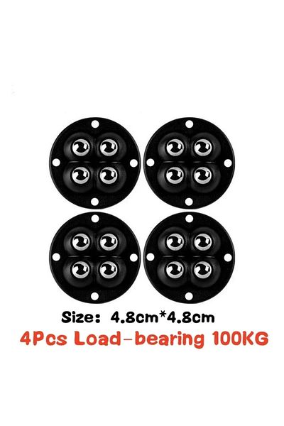 Choice E black New 4Pcs Self Adhesive Mute Ball Pulley Universal Wheel Load 300Kg Furniture Casters Wheels