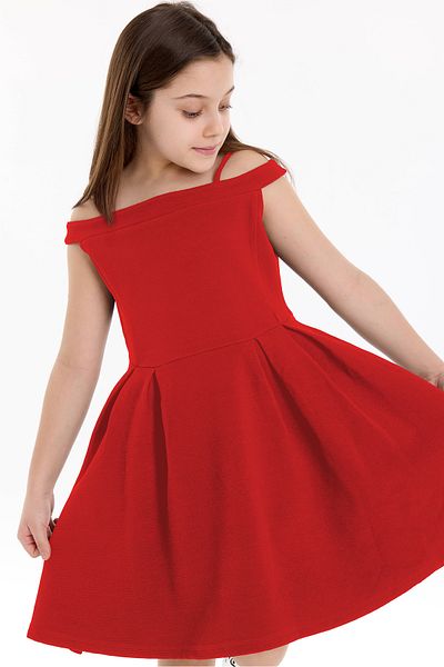 Kyron Princess Collar Girl's Dress with Rope Strap