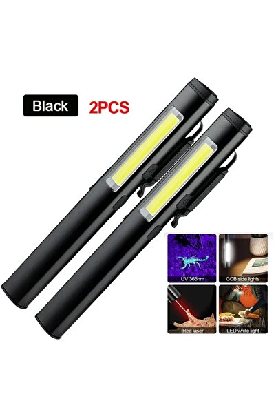 Choice قطعتان من مصباح يدوي LED متعدد الوظائف 4 في 1 (UV/LED/COB/ليزر) من النوع C قابل لإعادة الشحن طبيًا