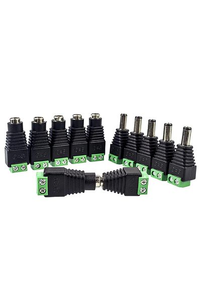 Choice Line Connector 5pcs 5pairs Male Female 5 Pairs Male and Female Welding-Free DC Plug 5.5*2.1mm Weldin