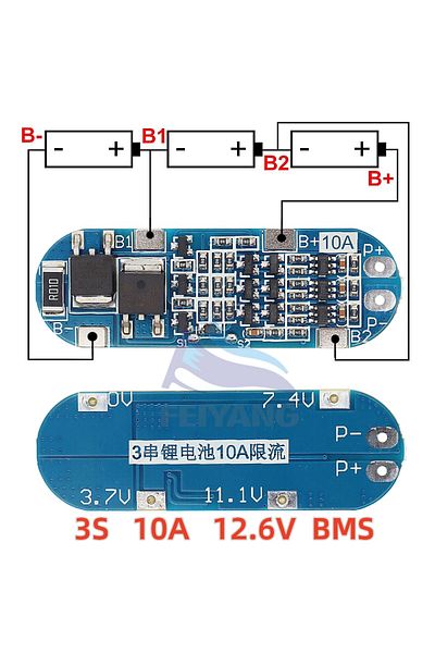 Choice 3s 10a 11.1v 12v 12.6v Lithium Battery Charger Protection Board Module For 18650 Li-ion Lipo Batt...