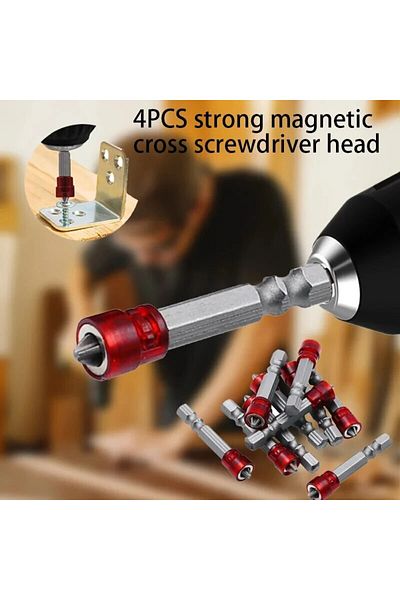 Choice 4 Pack Electric Screwdriver Strong Magnetic Cross Bit Hand Electric Drill Strong Magnetic Ring Bit S