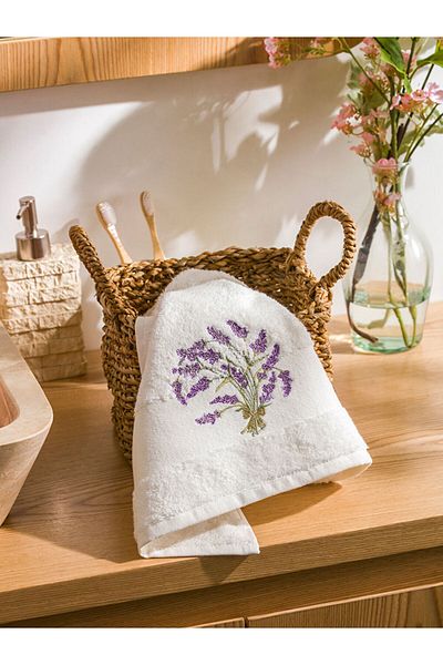 LC Waikiki Πετσέτα Προσώπου LCW Floral Κεντημένη 50x80 εκ